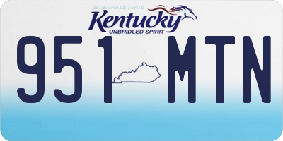 KY license plate 951MTN