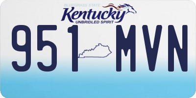 KY license plate 951MVN