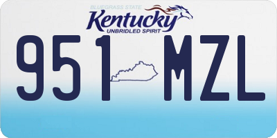 KY license plate 951MZL