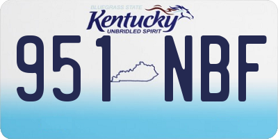 KY license plate 951NBF