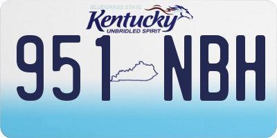 KY license plate 951NBH