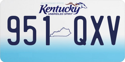 KY license plate 951QXV