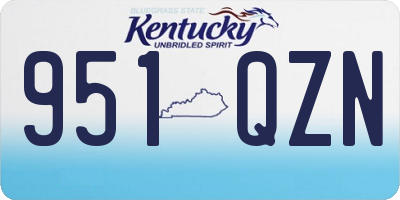 KY license plate 951QZN