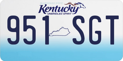 KY license plate 951SGT