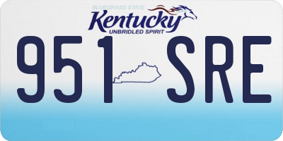 KY license plate 951SRE
