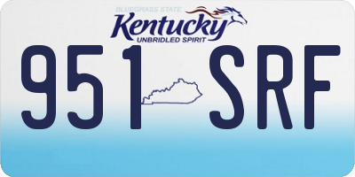 KY license plate 951SRF