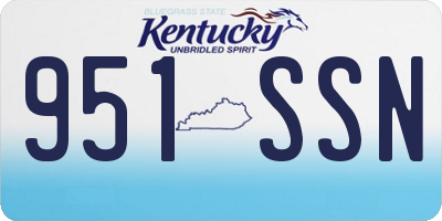 KY license plate 951SSN