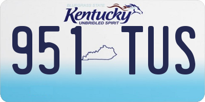 KY license plate 951TUS