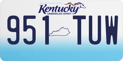 KY license plate 951TUW