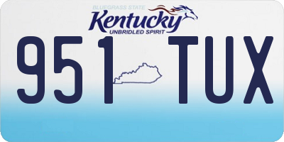 KY license plate 951TUX