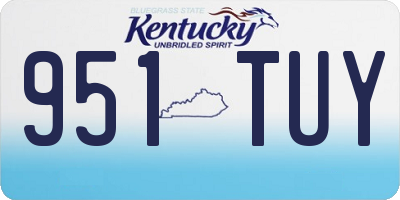 KY license plate 951TUY