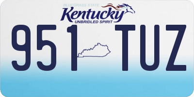 KY license plate 951TUZ