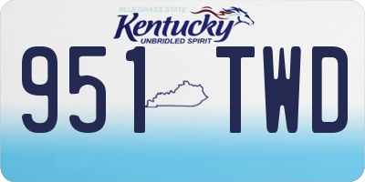 KY license plate 951TWD