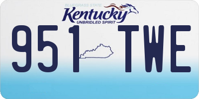 KY license plate 951TWE