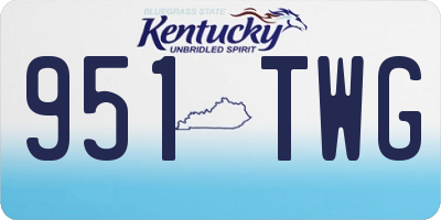 KY license plate 951TWG