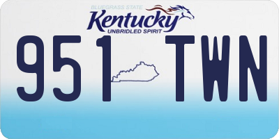 KY license plate 951TWN