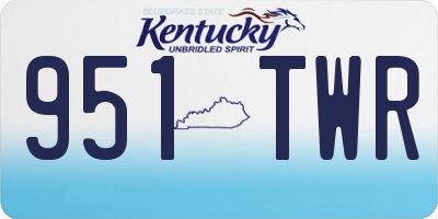 KY license plate 951TWR