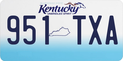 KY license plate 951TXA