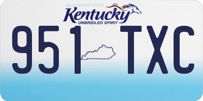 KY license plate 951TXC