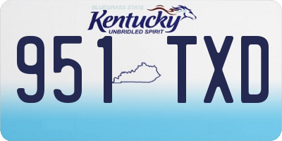 KY license plate 951TXD