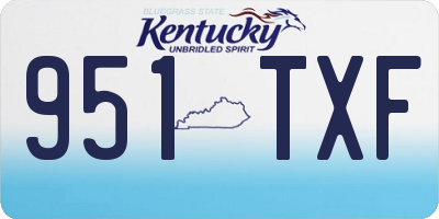 KY license plate 951TXF