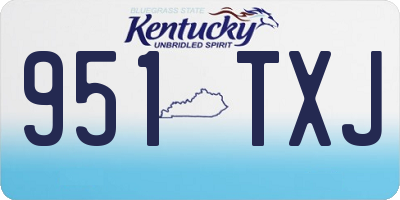 KY license plate 951TXJ