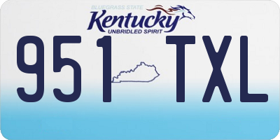 KY license plate 951TXL