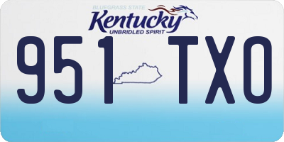KY license plate 951TXO