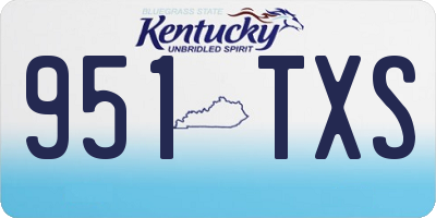KY license plate 951TXS