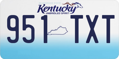 KY license plate 951TXT