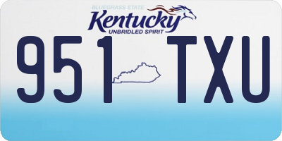 KY license plate 951TXU