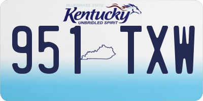 KY license plate 951TXW