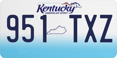 KY license plate 951TXZ