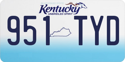 KY license plate 951TYD