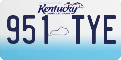 KY license plate 951TYE