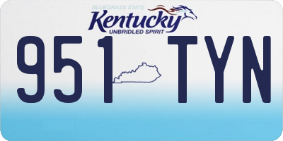 KY license plate 951TYN
