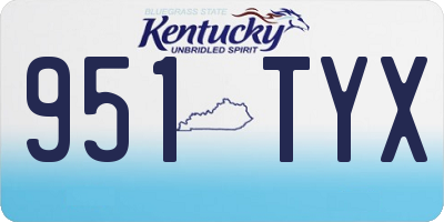 KY license plate 951TYX