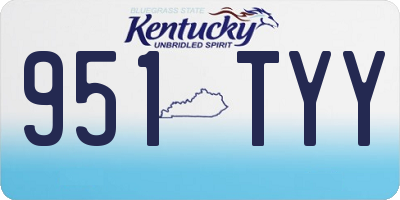 KY license plate 951TYY