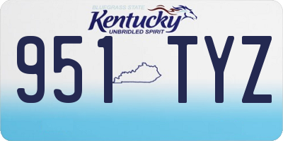 KY license plate 951TYZ