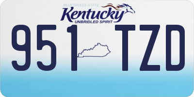 KY license plate 951TZD