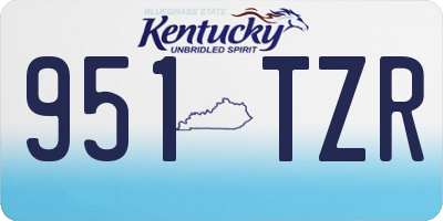KY license plate 951TZR