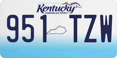 KY license plate 951TZW