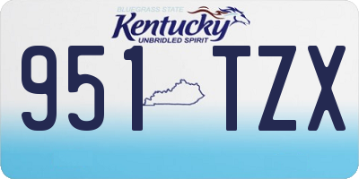 KY license plate 951TZX