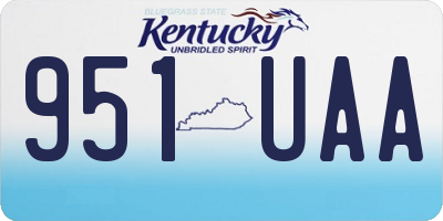 KY license plate 951UAA