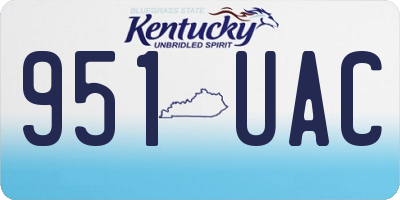 KY license plate 951UAC