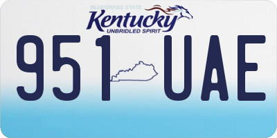 KY license plate 951UAE
