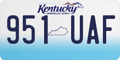KY license plate 951UAF