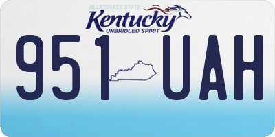 KY license plate 951UAH