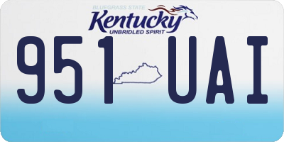 KY license plate 951UAI