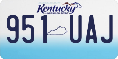 KY license plate 951UAJ